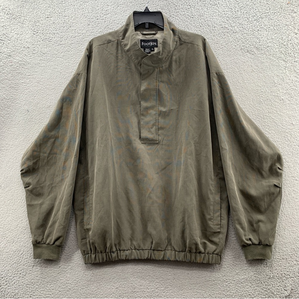 Footjoy Golf Golfer Lightweight Khaki Pullover Jacket Zip Polyester Mens Size XL